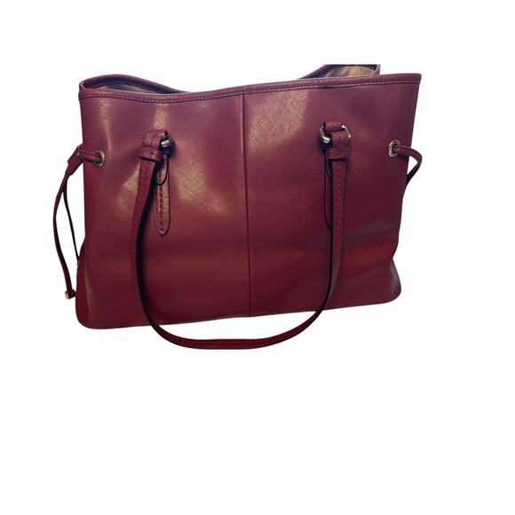 Coach F29362 Town Tote/ Purse Crossgrain Shoulder Bag – Mulberry /pink /red - Picture 9 of 13